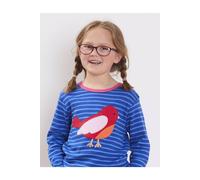 Toby Tiger Bird Applique Long-Sleeved T-Shirt in Blue | Size: 6-12 m Toby Tiger Blue 6-12 m