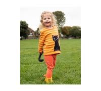 Toby Tiger Black Cat Applique T-Shirt in Orange | Size: 4-5 Years Toby Tiger Orange 4-5 Years