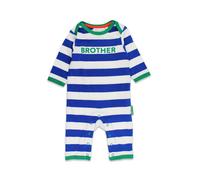 Toby Tiger Brother Applique Stripe Sleepsuit in Blue | Size: 0-3 m Toby Tiger Blue 0-3 m