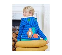 Toby Tiger Camping Bear Applique Hoodie in Blue | Size: 4-5 Years Toby Tiger Blue 4-5 Years