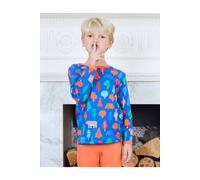 Toby Tiger Camping Bear Print Long-Sleeved T-Shirt in Blue | Size: 18-24 m Toby Tiger Blue 18-24 m