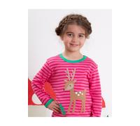 Toby Tiger Fawn Applique Long-Sleeved T-Shirt in Pink | Size: 3-4 Years Toby Tiger Pink 3-4 Years