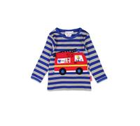 Toby Tiger Fire Engine Applique Long-Sleeved T-Shirt in Blue | Size: 6-12 m Toby Tiger Blue 6-12 m