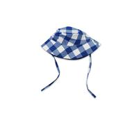 Toby Tiger Gingham Woven Reversible Sun Hat in Blue | Size: 1-2 Years Toby Tiger Blue 1-2 Years