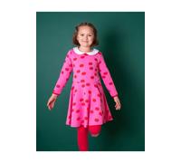 Toby Tiger Girl's Apple Print Long-Sleeved Skater Dress in Pink | Size: 12-18 m Toby Tiger Pink 12-18 m