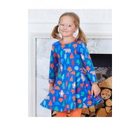 Toby Tiger Girl's Camping Bear Print Skater Dress in Blue | Size: 2-3 Years Toby Tiger Blue 2-3 Years