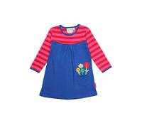 Toby Tiger Girl's Floral Applique Long-Sleeved Dress | Size: 5-6 Years Toby Tiger Multicolor 5-6 Years