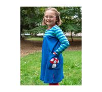 Toby Tiger Girl's Floral Mushroom Applique Dress in Blue | Size: 4-5 Years Toby Tiger Blue 4-5 Years