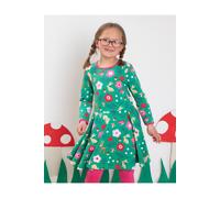 Toby Tiger Girl's Forest Adventure Print Skater Dress in Green | Size: 5-6 Years Toby Tiger Green 5-6 Years