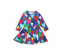 Toby Tiger Girl's Heart Print Long-Sleeved Skater Dress | Size: 18-24 m Toby Tiger Multicolor 18-24 m