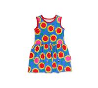 Toby Tiger Girl's Sunflower Bee Print Summer Dress in Blue | Size: 4-5 Years Toby Tiger Blue 4-5 Years