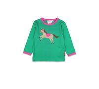 Toby Tiger Horse Applique Long Sleeved T-Shirt in Green | Size: 4-5 Years Toby Tiger Green 4-5 Years