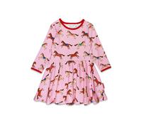 Toby Tiger Horse & Pony Print Skater Dress in Pink | Size: 6-7 Years Toby Tiger Pink 6-7 Years
