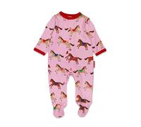 Toby Tiger Horse & Pony Print Sleepsuit in Pink | Size: 3-6 m Toby Tiger Pink 3-6 m