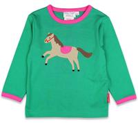 Toby Tiger Horse Applique Long Sleeved T-Shirt in Green | Size: 3-4 Years Toby Tiger Green 3-4 Years
