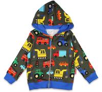 Toby Tiger Kids 100% Cotton Transport Print Hoodie -