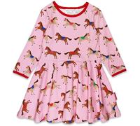 Toby Tiger Horse & Pony Print Skater Dress in Pink | Size: 2-3 Years Toby Tiger Pink 2-3 Years