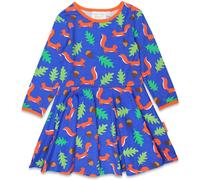 Toby Tiger Organic Squirrel Print Long-Sleeved Skater Dress - 4-5y / 110cm