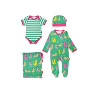Toby Tiger Kitten Print Baby Gift Set in Green | Size: 0-3 m Toby Tiger Green 0-3 m