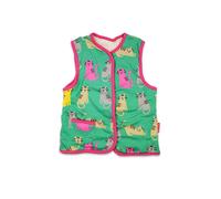 Toby Tiger Kitten Print Reversible Gilet in Green | Size: 2-3 Years Toby Tiger Green 2-3 Years