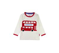 Toby Tiger London Bus Applique Long-Sleeved T-Shirt in White | Size: 3-4 Years Toby Tiger White 3-4 Years