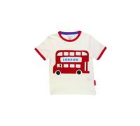 Toby Tiger London Bus Applique Short-Sleeved T-Shirt in White | Size: 3-4 Years Toby Tiger White 3-4 Years