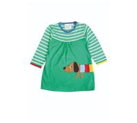 Toby Tiger Multi Sausage Dog Applique Dress in Green | Size: 6-12 m Toby Tiger Green 6-12 m