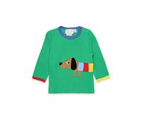 Toby Tiger Multi Sausage Dog Applique Long-Sleeved T-Shirt in Green | Size: 18-24 m Toby Tiger Green 18-24 m