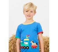 Toby Tiger Organic Animal Train Applique Short-Sleeved T-Shirt - 3-6m / 68cm