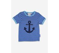 Toby Tiger Organic Blue Anchor Applique Short-Sleeved T-Shirt - 6-7y / 122cm