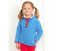 Toby Tiger Organic Blue Breton Cosy Fleece Sweatshirt - 2-3y / 98cm