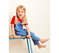 Toby Tiger Organic Blue Breton Stripe Dungarees - 6-12m / 80cm