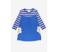 Toby Tiger Organic Blue Daisy Applique Long-Sleeved Dress - 2-3y / 98cm