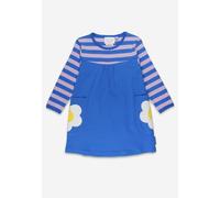 Toby Tiger Organic Blue Daisy Applique Long-Sleeved Dress - 3-4y / 104cm