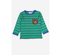 Toby Tiger Bear Pocket Applique Long-Sleeved T-Shirt in Green | Size: 4-5 Years Toby Tiger Green 4-5 Years