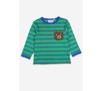 Toby Tiger Organic Brown Bear Pocket Applique Long-Sleeved T-Shirt - 5-6y / 116cm