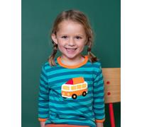 Toby Tiger Organic Campervan Applique Long-Sleeved T-Shirt - 7-8y / 128cm