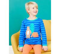 Toby Tiger Organic Camping Bear Applique Long-Sleeved T-Shirt - 3-6m / 68cm