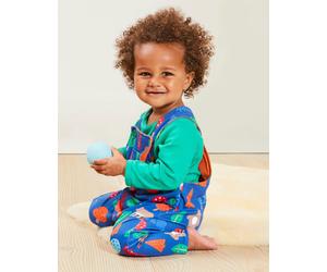 Toby Tiger Organic Camping Bear Print Dungarees - 3-4y / 104cm