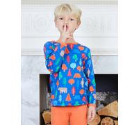 Toby Tiger Camping Bear Print Long-Sleeved T-Shirt in Blue | Size: 12-18 m Toby Tiger Blue 12-18 m