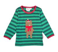 Toby Tiger Organic Christmas Bear Applique Long-Sleeved T-Shirt