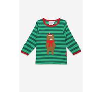 Toby Tiger Organic Christmas Bear Applique Long-Sleeved T-Shirt - 3-4y / 104cm