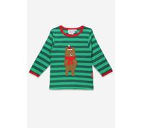 Toby Tiger Organic Christmas Bear Applique Long-Sleeved T-Shirt - 4-5y / 110cm