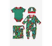 Toby Tiger Organic Christmas Bear Print Baby Gift Set - 0-3m / 56cm