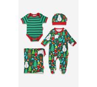 Toby Tiger Organic Christmas Bear Print Baby Gift Set - 3-6m / 68cm
