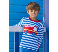 Toby Tiger Organic Fire Engine Applique Long-Sleeved T-Shirt - 2-3y / 98cm