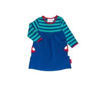 Toby Tiger Organic Floral Mushroom Applique Dress 2-3y 98cm Blue