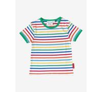 Toby Tiger Organic Green Rainbow Stripe Print Short-Sleeved T-Shirt - 12-18m 86cm