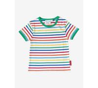 Toby Tiger Organic Green Rainbow Stripe Print Short-Sleeved T-Shirt - 5-6y 116cm