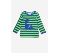 Toby Tiger Organic Green Tonal Dinosaur Applique Long-Sleeved T-Shirt - 6-12m / 80cm